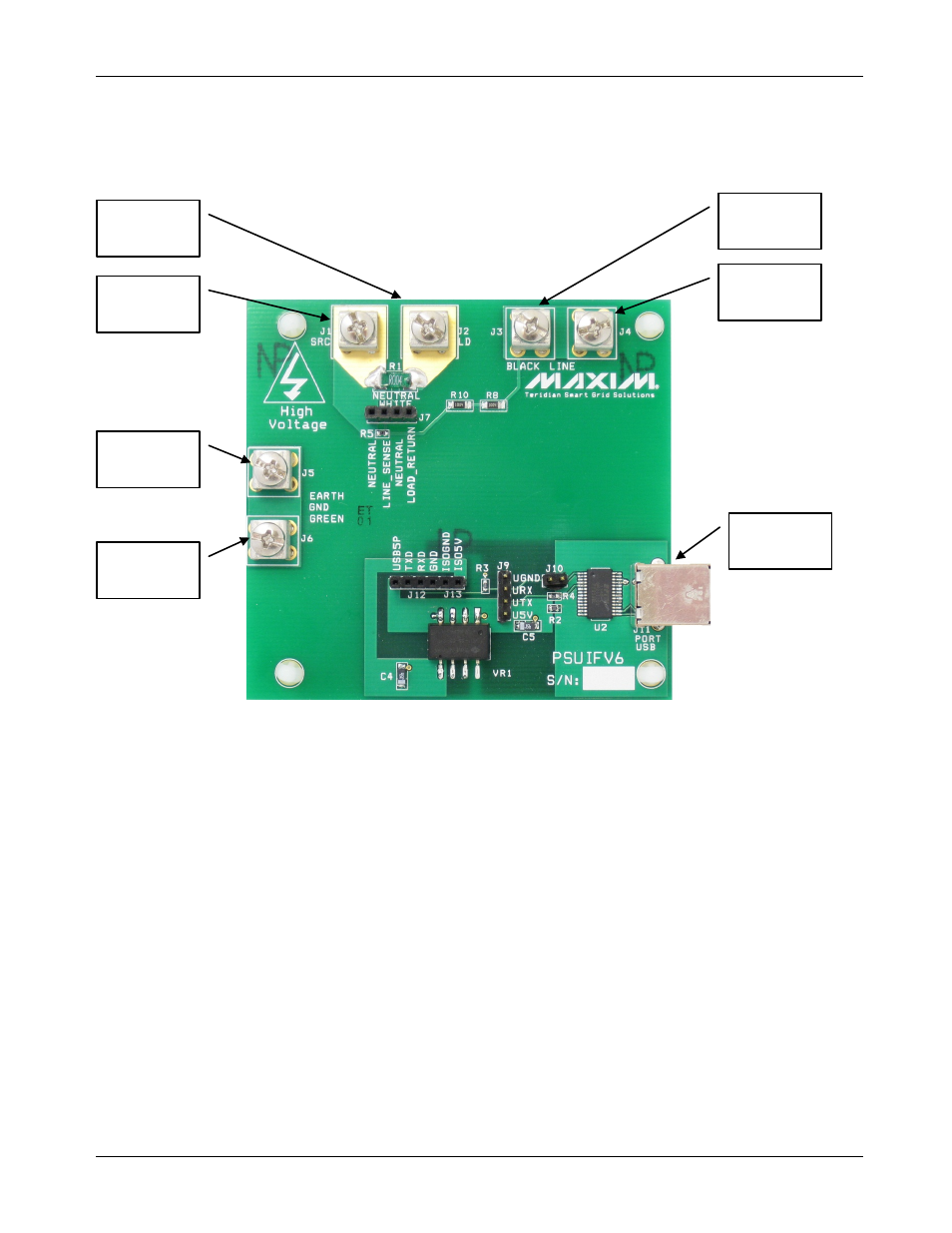Figure 4: shunt adaptor board connections | Maxim Integrated 78M6610+PSU Evaluation Kit User Manual | Page 10 / 26