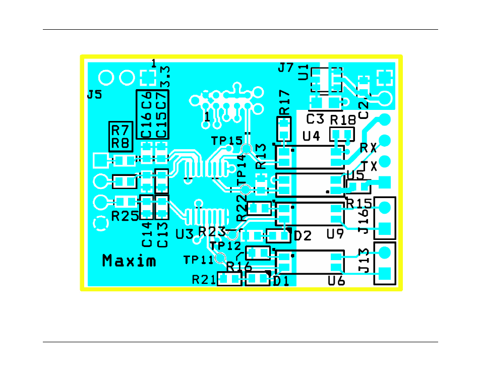 3 78m6610+psu 16-pin evaluation board pcb layouts, 78m6610+psu 16-pin evaluation board pcb layouts | Maxim Integrated 78M6610+PSU Evaluation Kit User Manual | Page 16 / 26