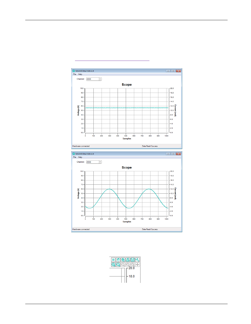 2 gui for maxadclite2, 1 scope options, Gui for maxadclite2 | Scope options | Maxim Integrated MAXREFDES24EVSYS User Manual | Page 14 / 17
