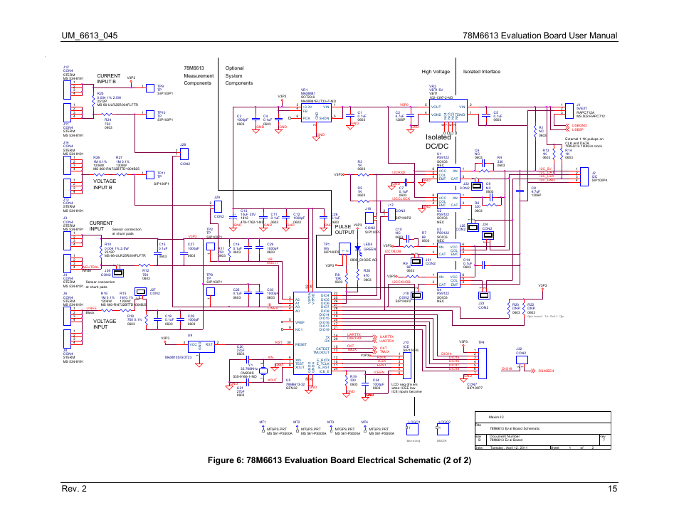 Isolated dc/dc | Maxim Integrated 78M6613 Evaluation Board User Manual | Page 15 / 20