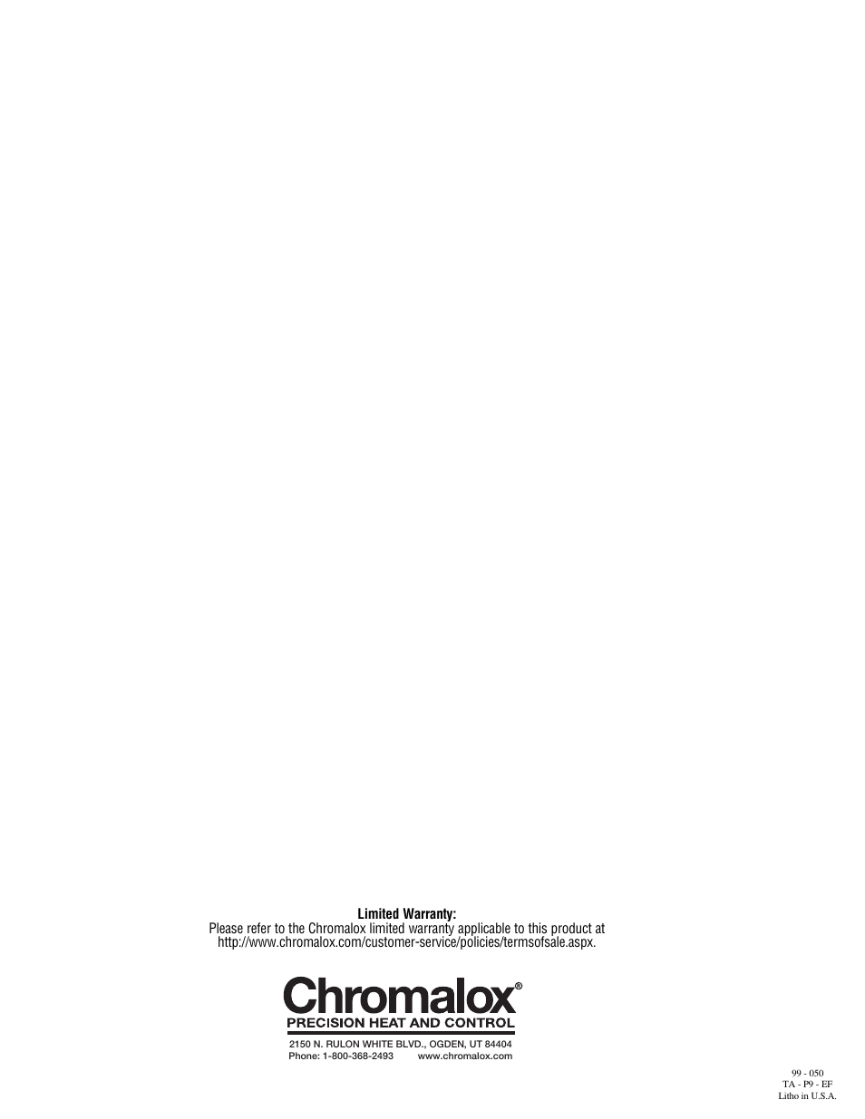 Chromalox NWHO-33015 User Manual | Page 4 / 4