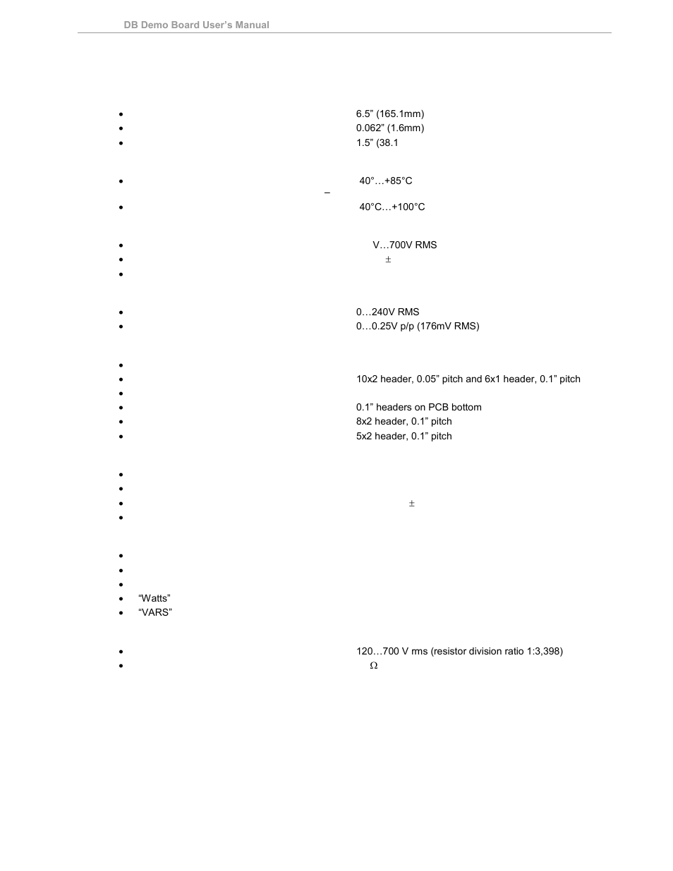 Board hardware specifications, 2 board hardware specifications | Maxim Integrated 71M6533-DB User Manual | Page 58 / 75
