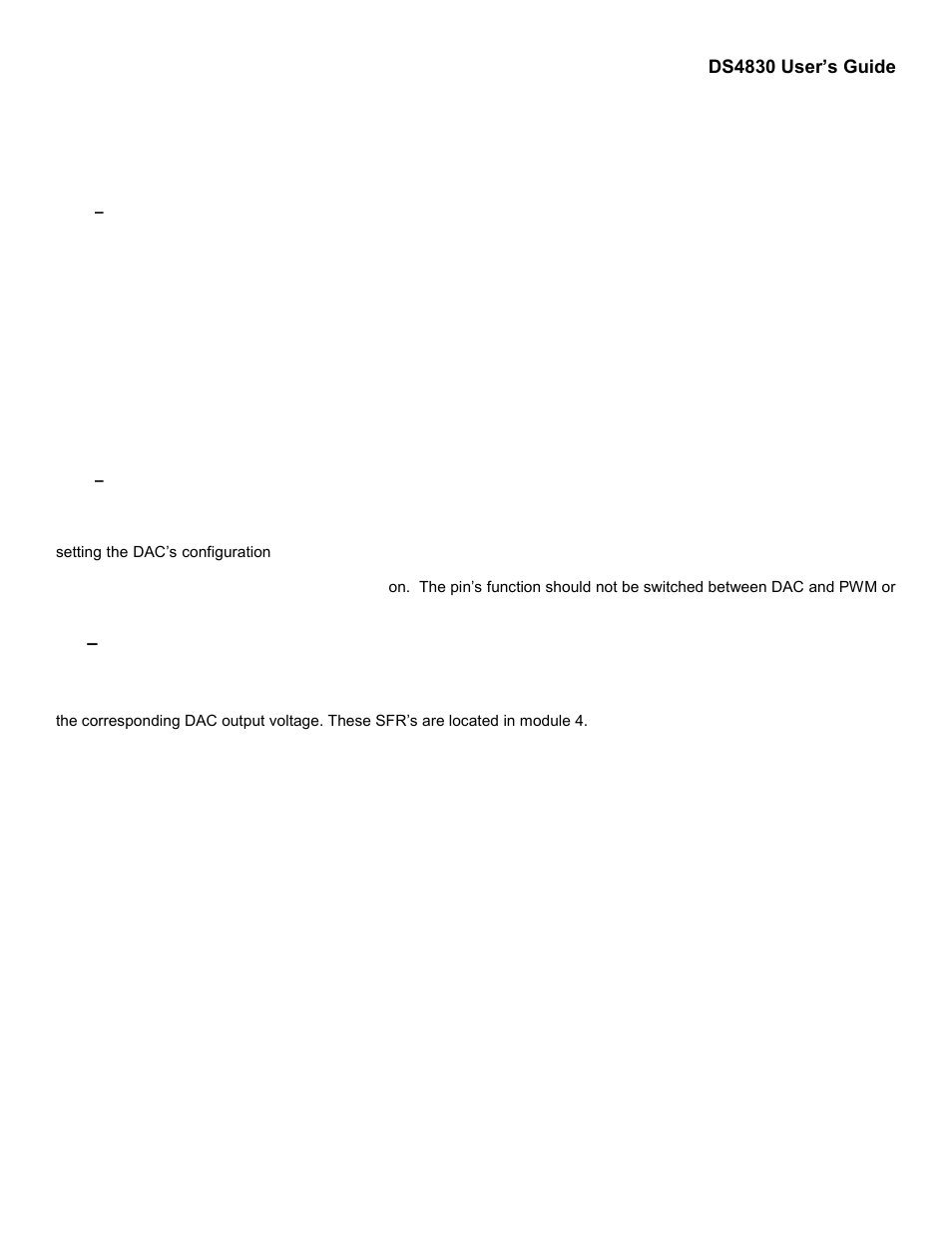 1 – reference selection, 2 – requirement for enabled dacs, 2 – dac register descriptions | Reference selection, Requirement for enabled dacs, Dac register descriptions | Maxim Integrated DS4830 Optical Microcontroller User Manual | Page 43 / 227