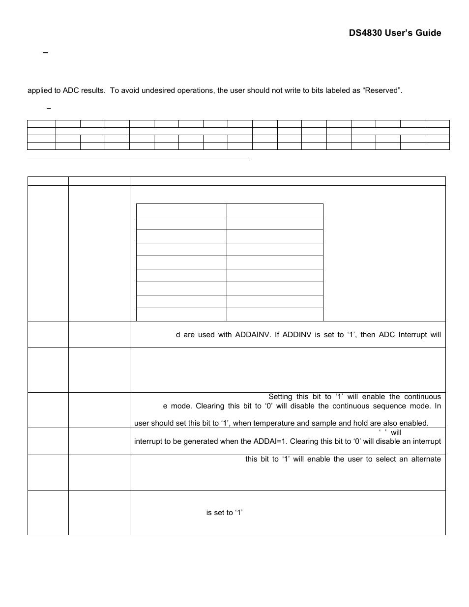 2 – adc register descriptions, Adc register descriptions, Ds4830 user’s guide | Maxim Integrated DS4830 Optical Microcontroller User Manual | Page 52 / 227