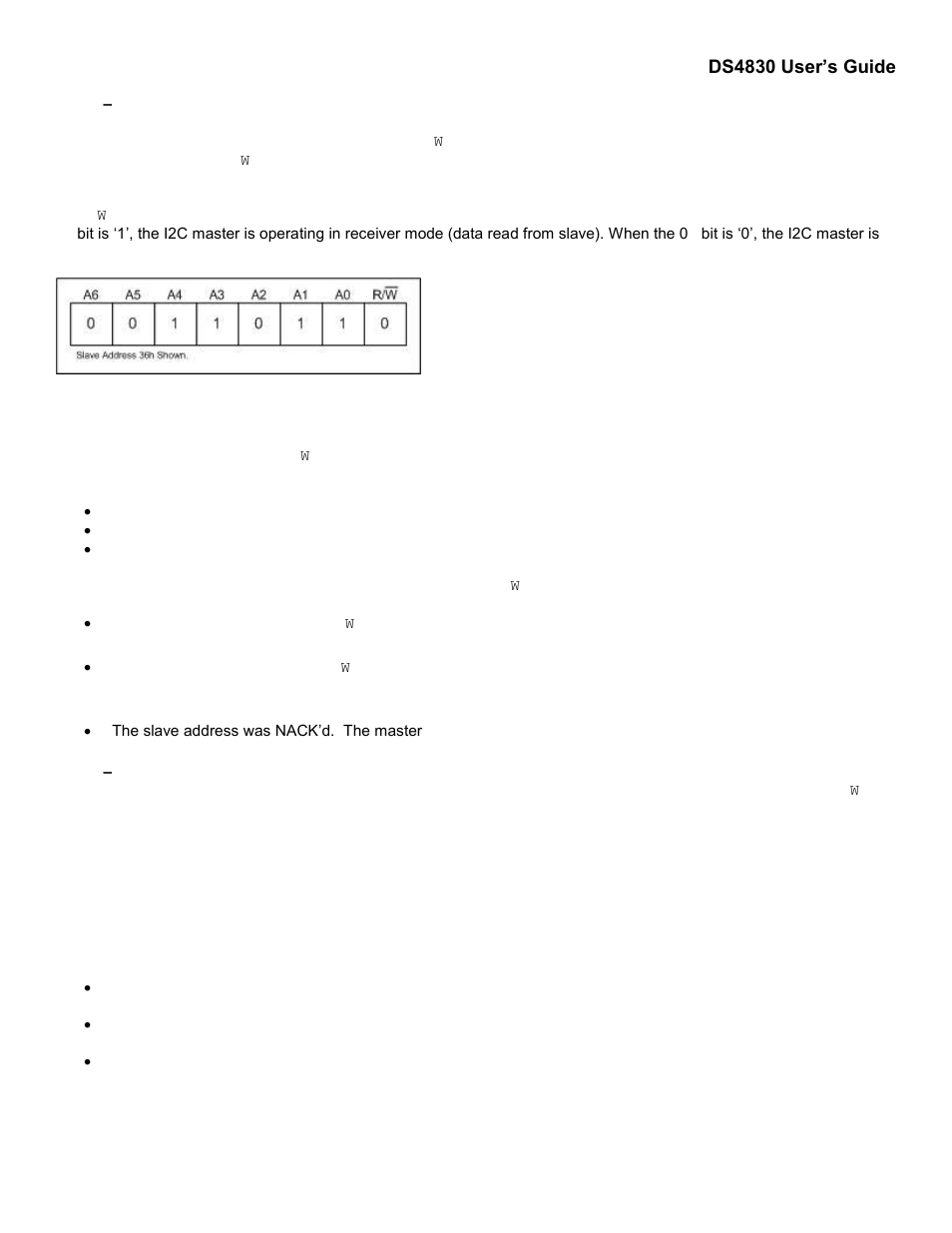 7 – transmitting a slave address, 8 – transmitting data, Transmitting a slave address | Transmitting data, Ds4830 user’s guide | Maxim Integrated DS4830 Optical Microcontroller User Manual | Page 80 / 227