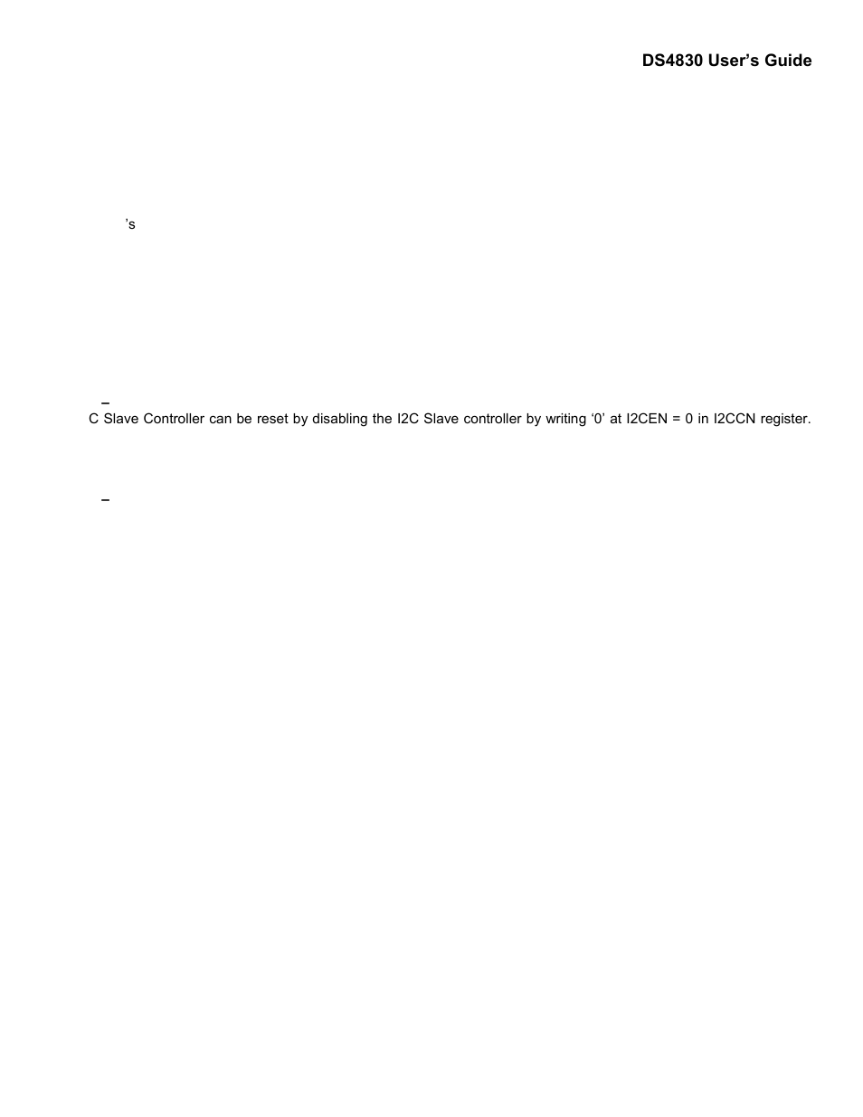10 – resetting the i2c slave controller, 11 – operation as a master, Resetting the i2c slave controller | Operation as a master, Ds4830 user’s guide | Maxim Integrated DS4830 Optical Microcontroller User Manual | Page 94 / 227