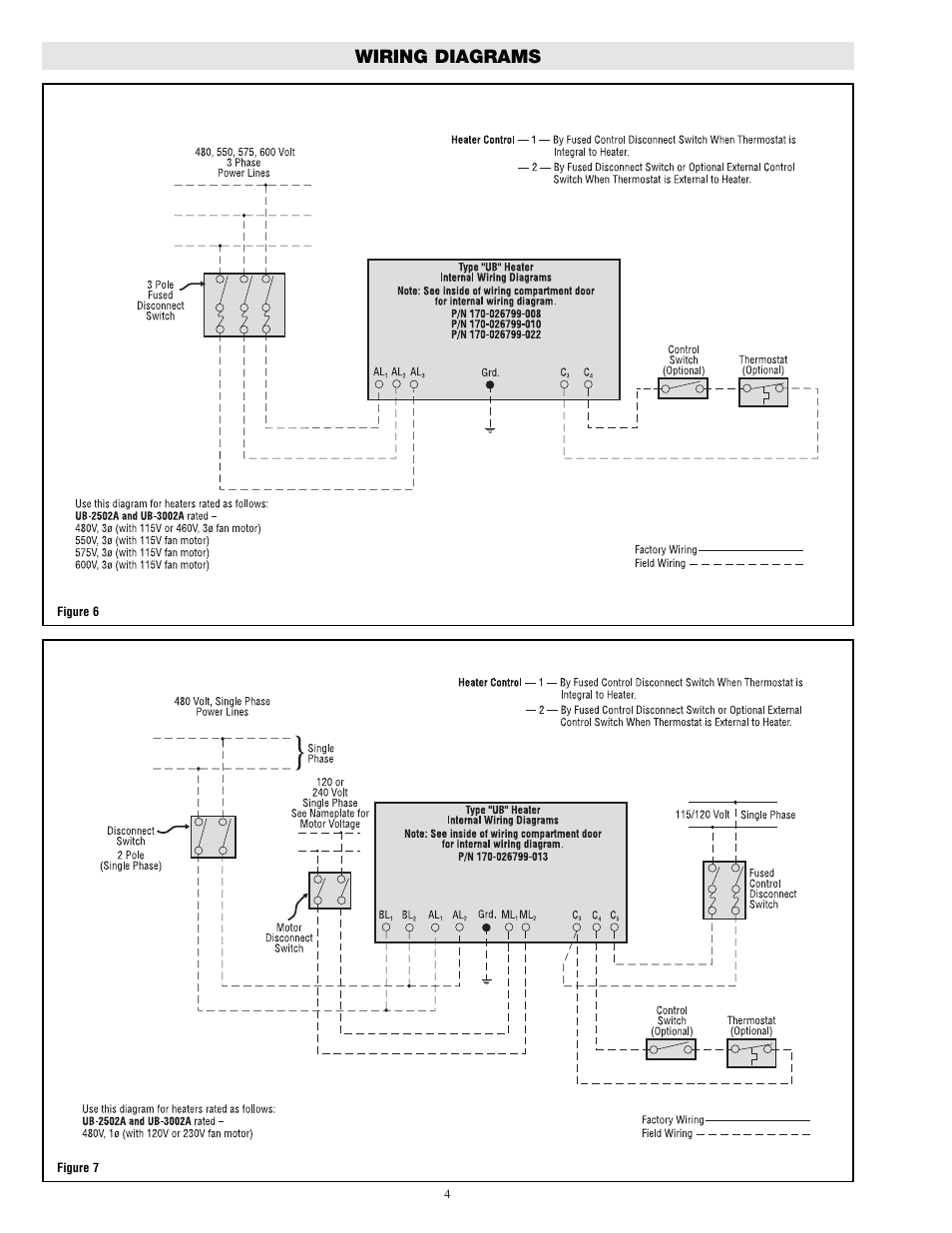 Wiring diagrams | Chromalox UB-2502A User Manual | Page 4 / 8