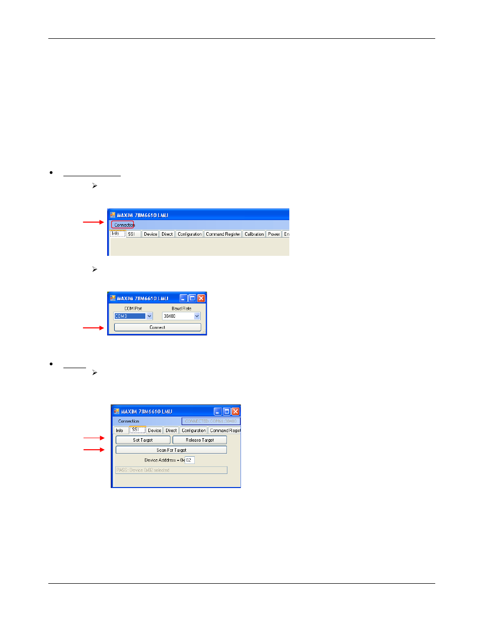5 graphical user interface (gui), 1 gui initialization, 1 ssi tab | Graphical user interface (gui), Gui initialization, Ssi tab | Maxim Integrated 78M6610+LMU Evaluation Kit User Manual | Page 13 / 32