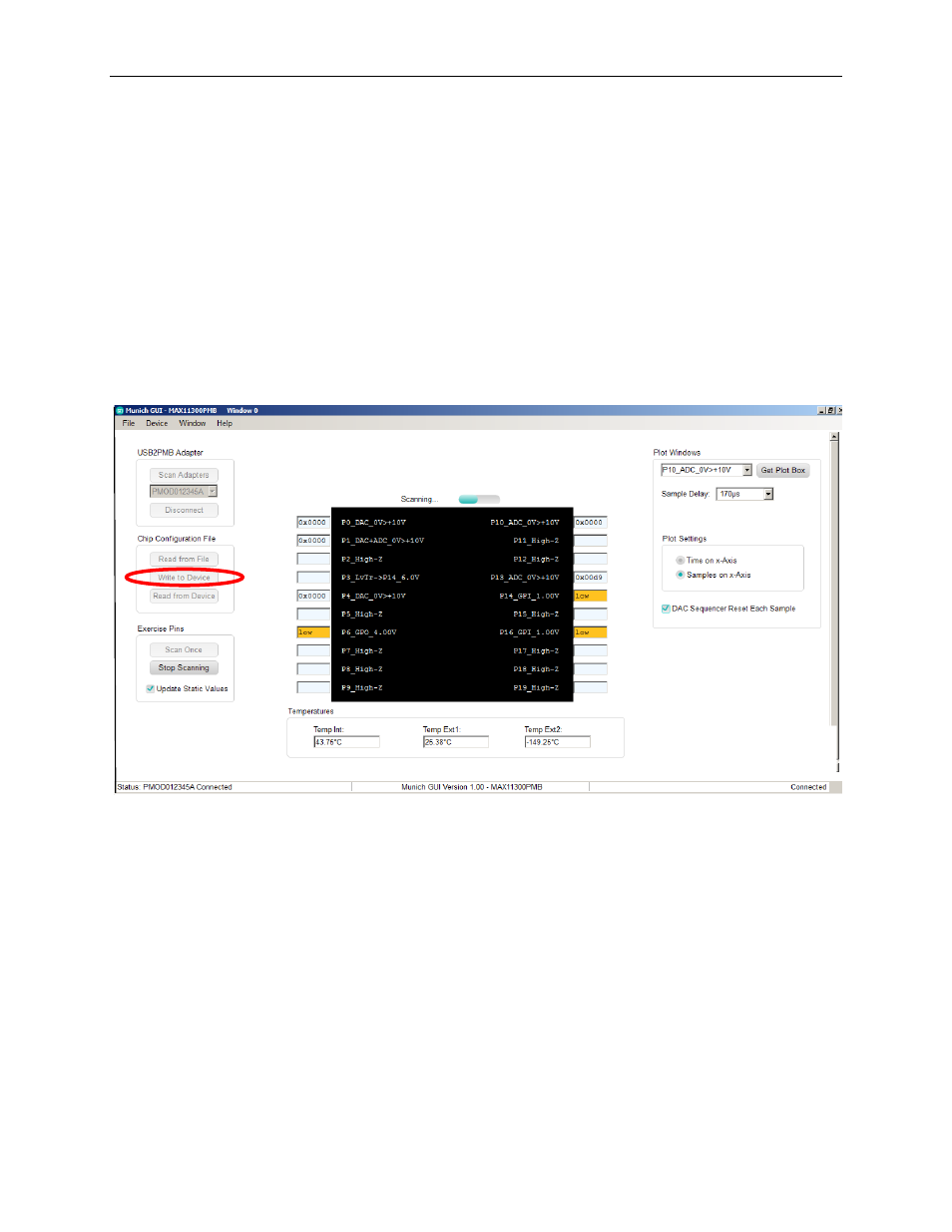 Munich gui | Maxim Integrated MAX11300PMB1 Peripheral Module and Munich (USB2PMB1) Adapter Board User Manual | Page 12 / 37