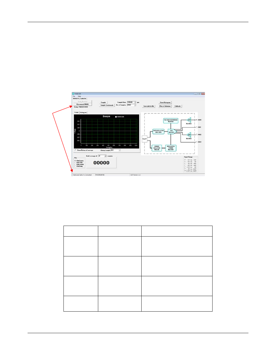 4 graphical user interfaces, 1 gui for maxrefdes5, 1 input selection and configuration | Graphical user interfaces, Gui for maxrefdes5, Input selection and configuration | Maxim Integrated MAXSANTAFEEVSYS User Manual | Page 8 / 15