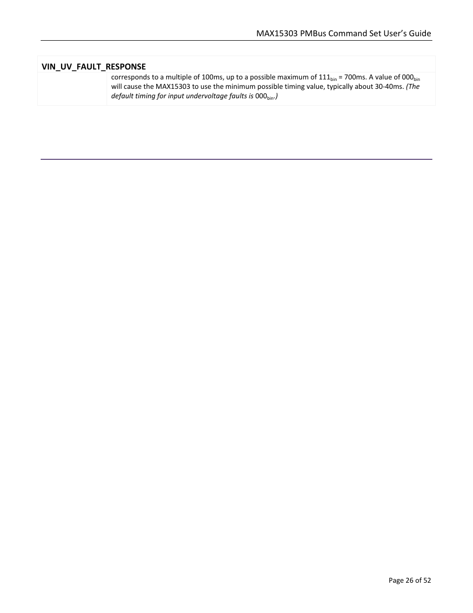Vin_uv_fault_response | Maxim Integrated MAX15303 PMBus Command Set User Manual | Page 26 / 52