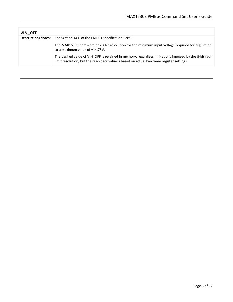 Vin_off | Maxim Integrated MAX15303 PMBus Command Set User Manual | Page 8 / 52