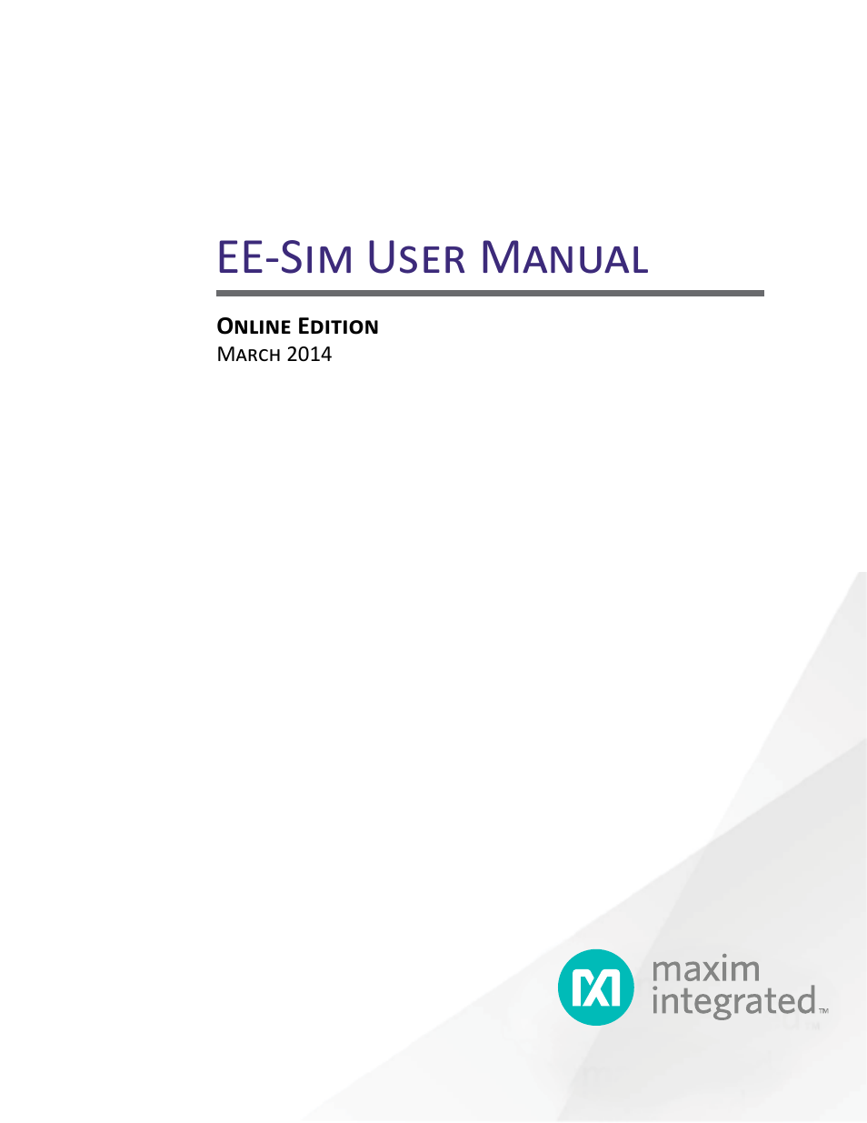 Maxim Integrated EE-Sim User Manual | 44 pages