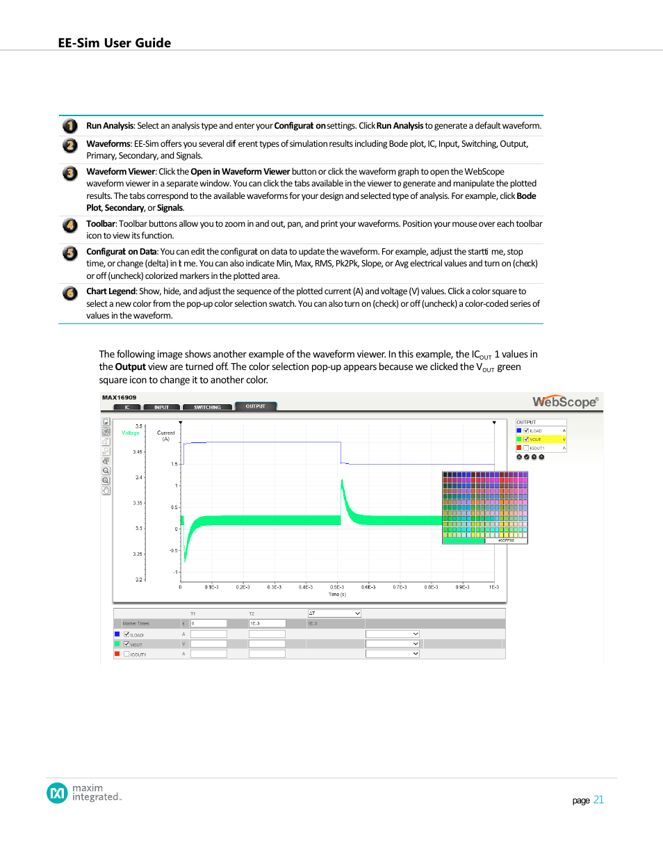 Ee-sim user guide | Maxim Integrated EE-Sim User Manual | Page 21 / 44