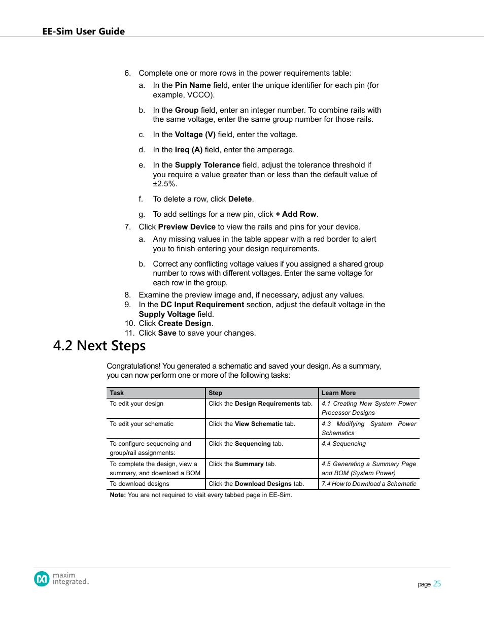 2 next steps, 4 .2 next steps, Ee-sim user guide | Maxim Integrated EE-Sim User Manual | Page 25 / 44