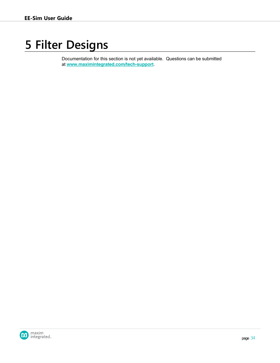 5 filter designs | Maxim Integrated EE-Sim User Manual | Page 34 / 44