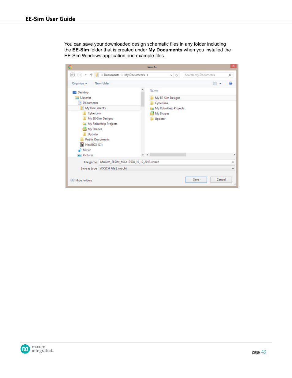 Ee-sim user guide | Maxim Integrated EE-Sim User Manual | Page 43 / 44