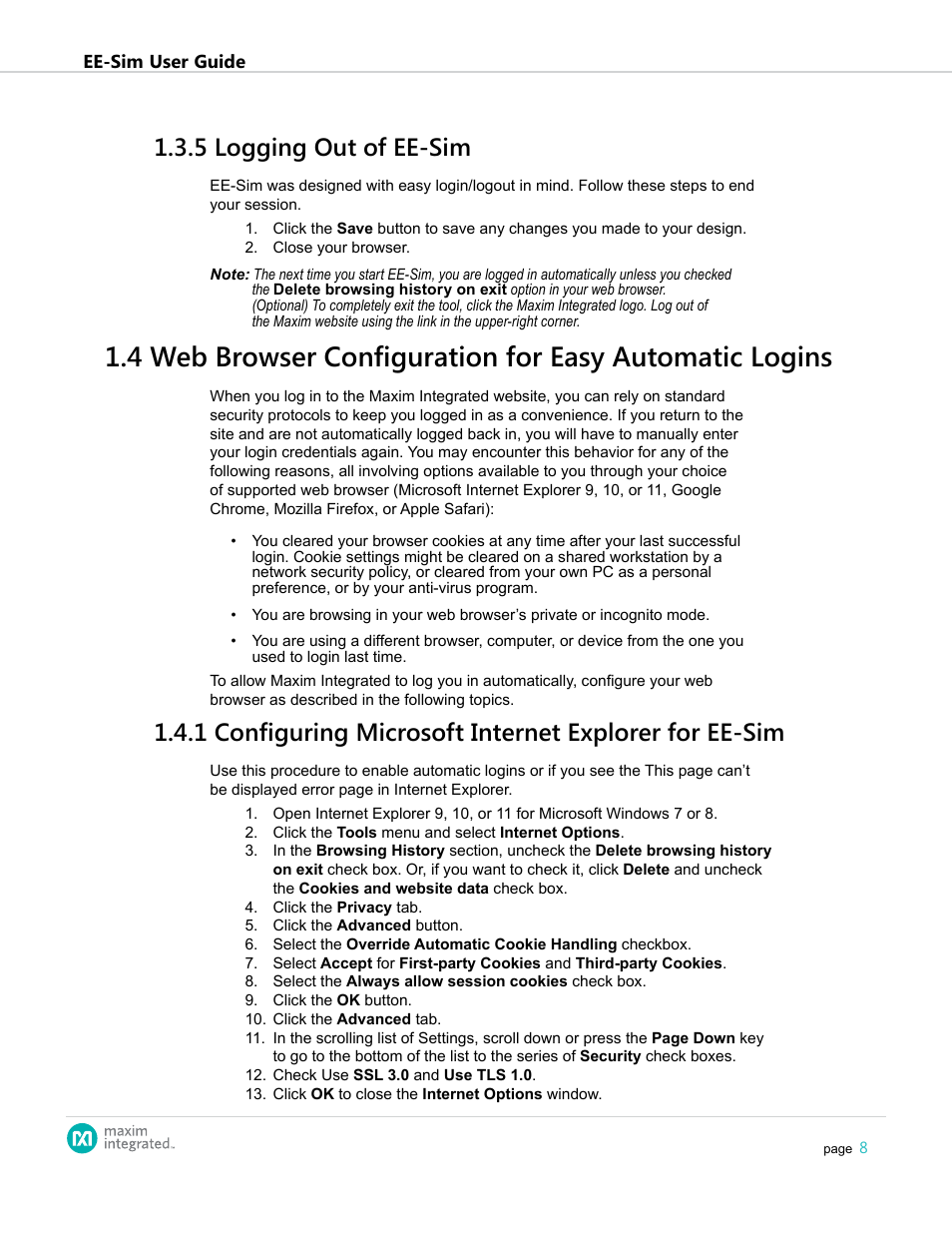 5 logging out of ee-sim, 1 .3 .5 logging out of ee-sim | Maxim Integrated EE-Sim User Manual | Page 8 / 44