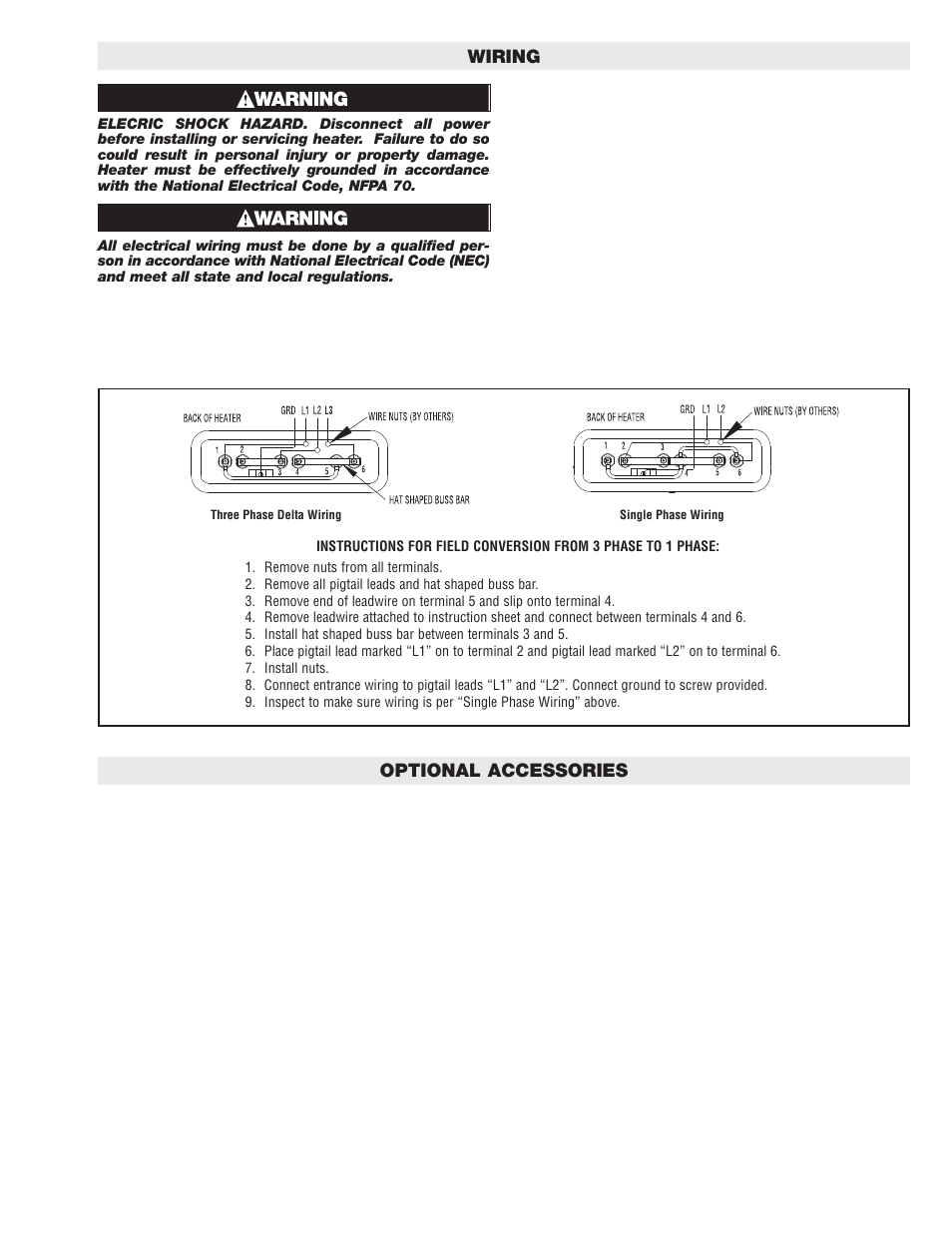 Optional accessories, Wiring | Chromalox STAR PG434-4 User Manual | Page 3 / 6