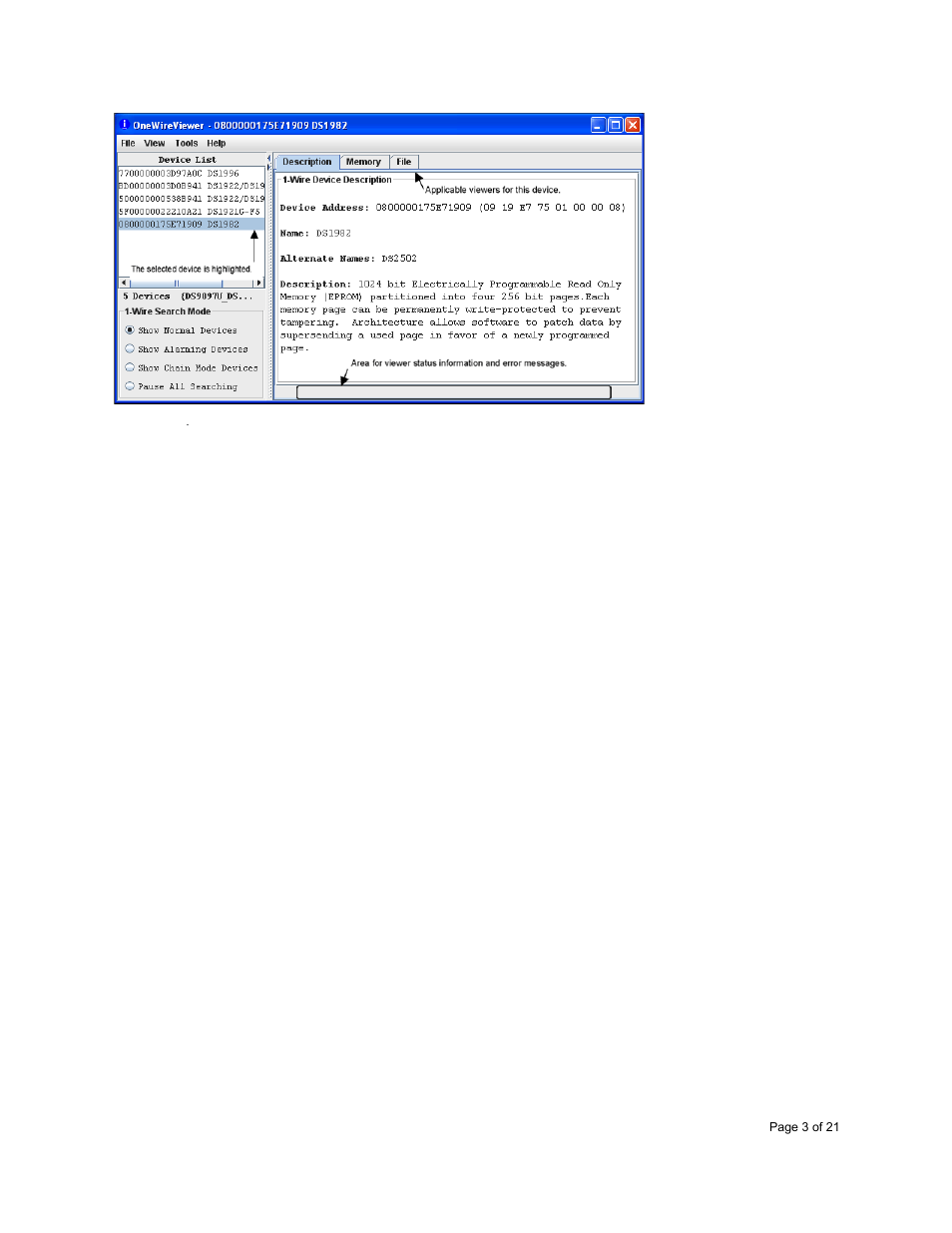 Maxim Integrated OneWireViewer, Version 1.5 User Manual | Page 3 / 21