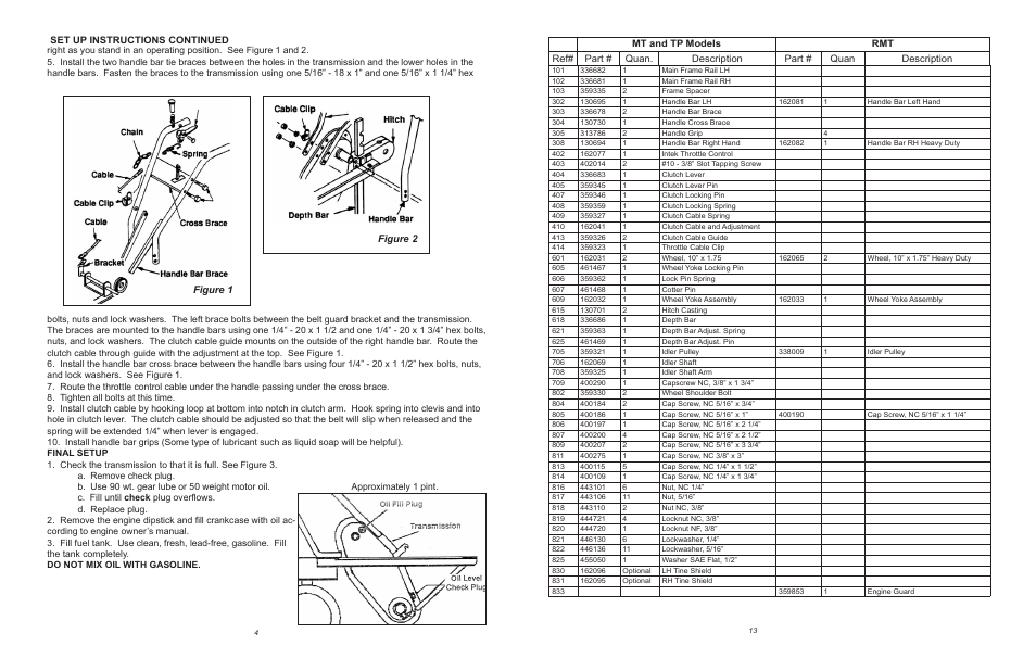 Figure 1 figure 2, Set up instructions continued | Maxim Manufacturing TP50B User Manual | Page 4 / 8