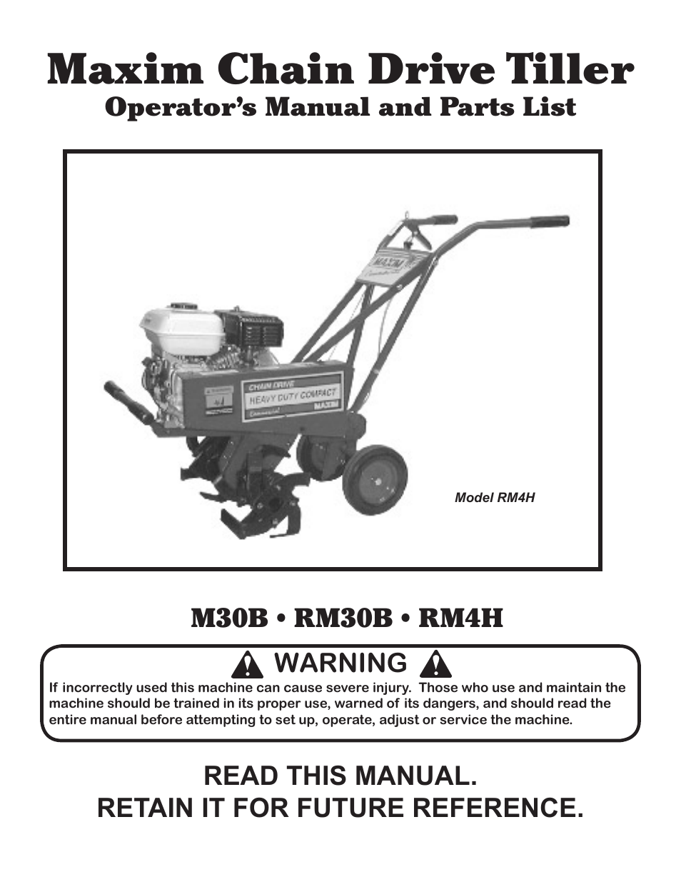 Maxim Manufacturing M30B User Manual | 12 pages