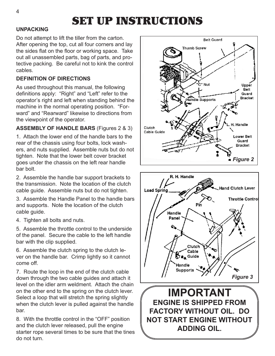 Set up instructions, Important | Maxim Manufacturing M30B User Manual | Page 4 / 12