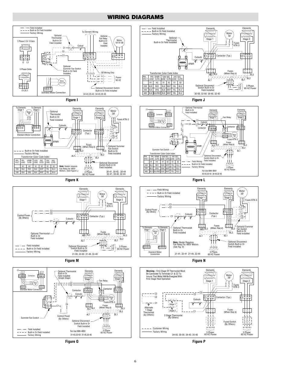 Wiring diagrams, Figure i, Figure j | Figure k, Figure m, Figure o, Figure l, Figure n, Figure p | Chromalox PF479-6 User Manual | Page 6 / 9
