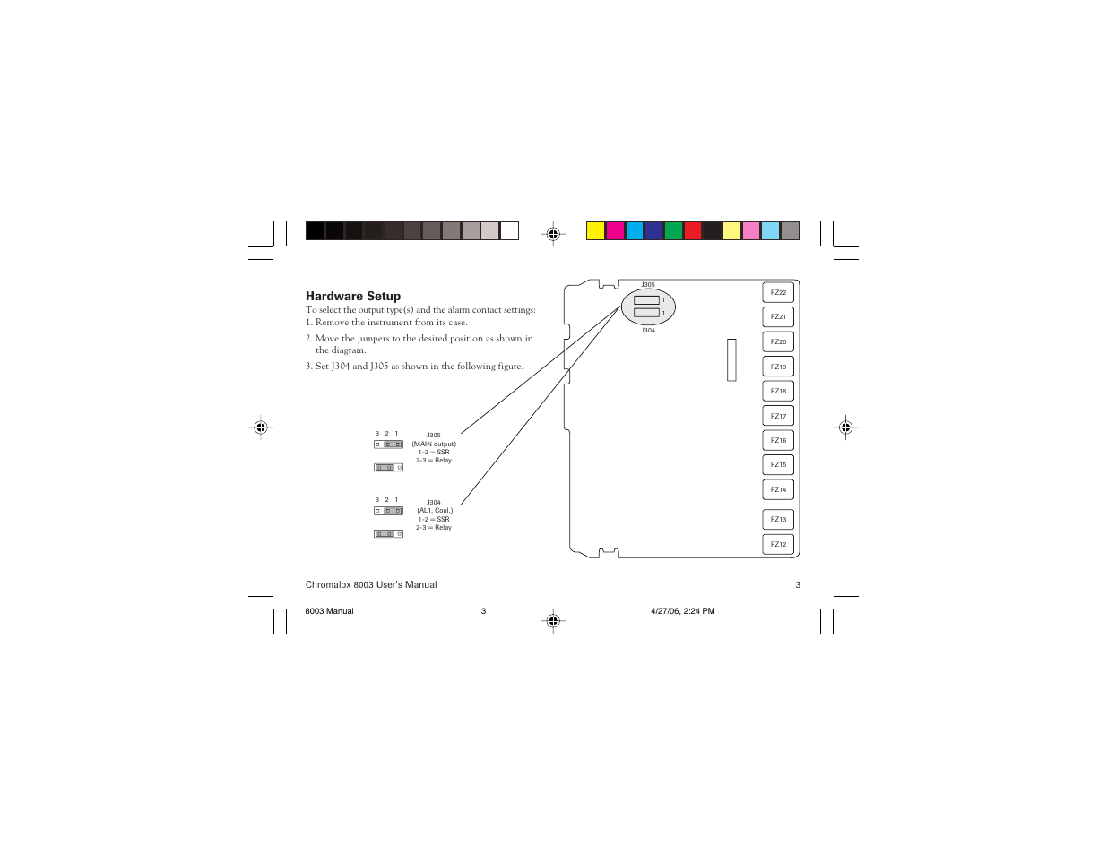 Hardware setup | Chromalox 8003 User Manual | Page 6 / 19