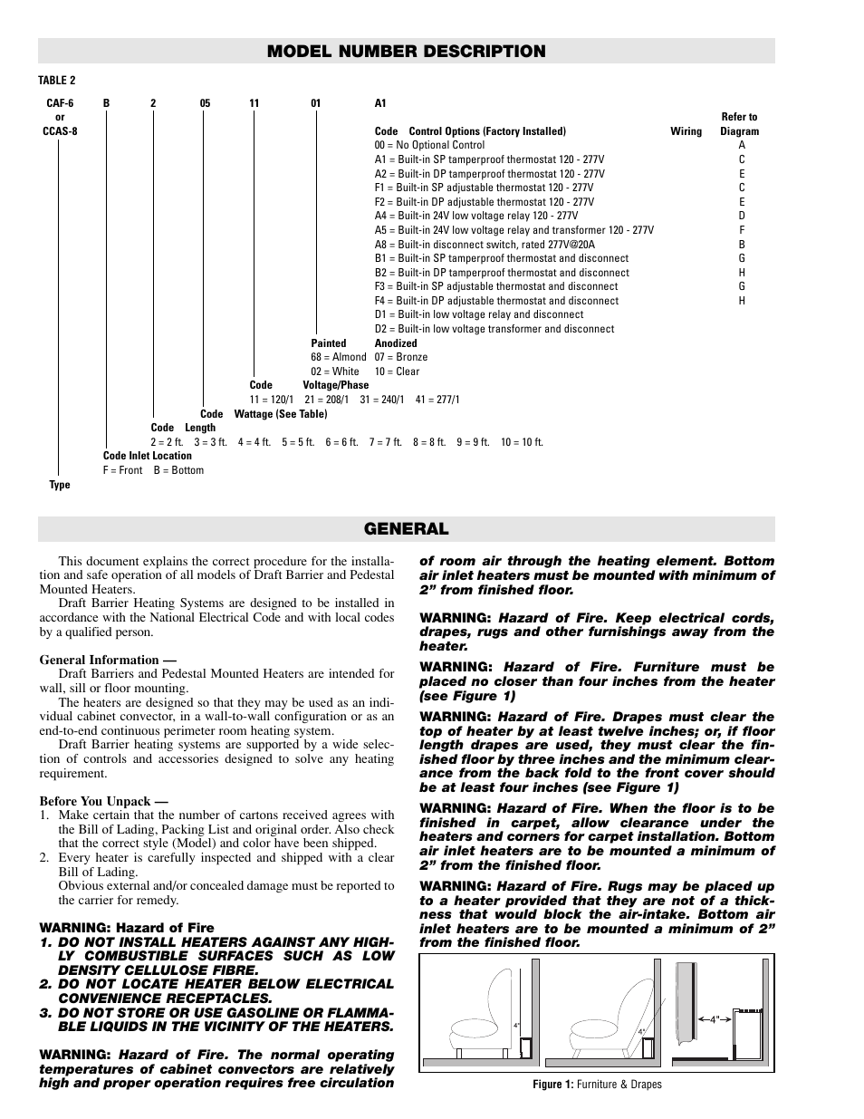 Model number description, General | Chromalox CCAS-8 User Manual | Page 2 / 4