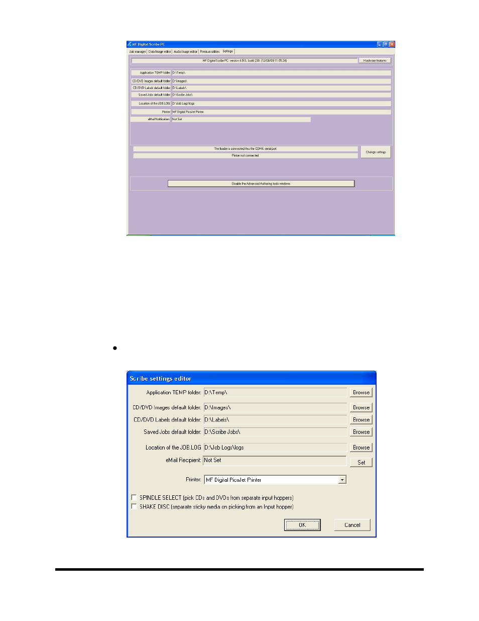 Page 16, Settings editor | MF Digital SCRIBE 9000 User Manual | Page 17 / 73