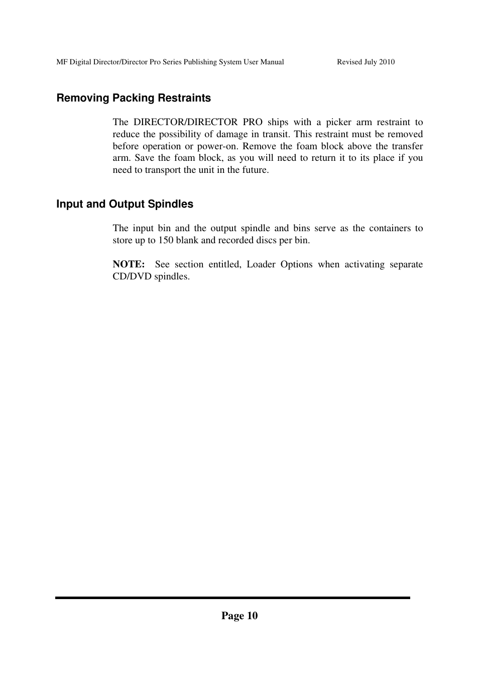 MF Digital DIRECTOR PRO Series User Manual | Page 10 / 69