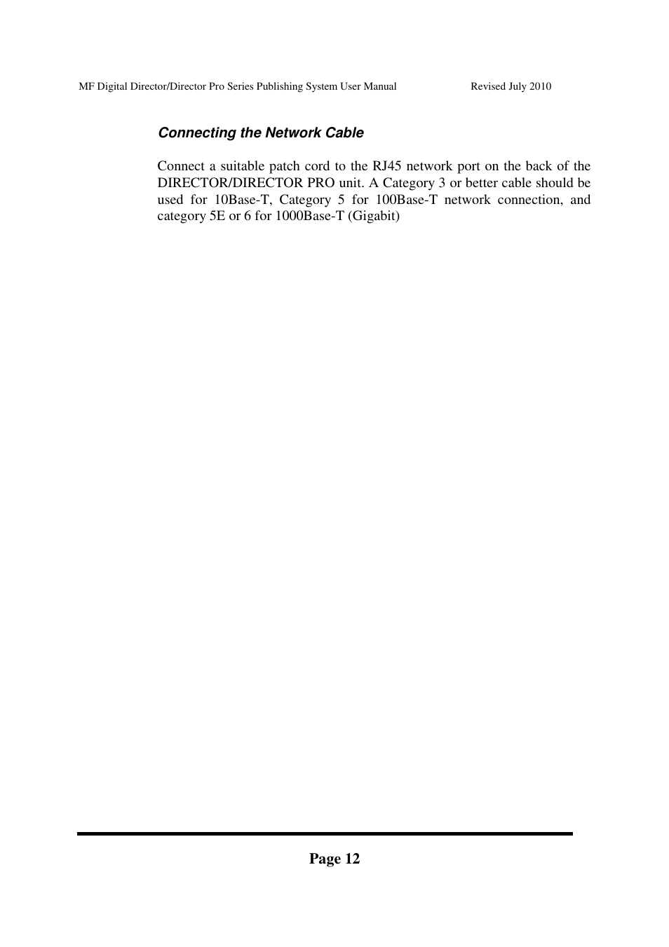 Page 12 | MF Digital DIRECTOR PRO Series User Manual | Page 12 / 69