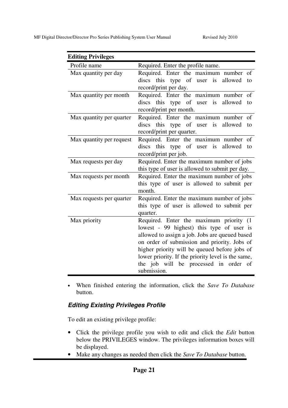 MF Digital DIRECTOR PRO Series User Manual | Page 21 / 69