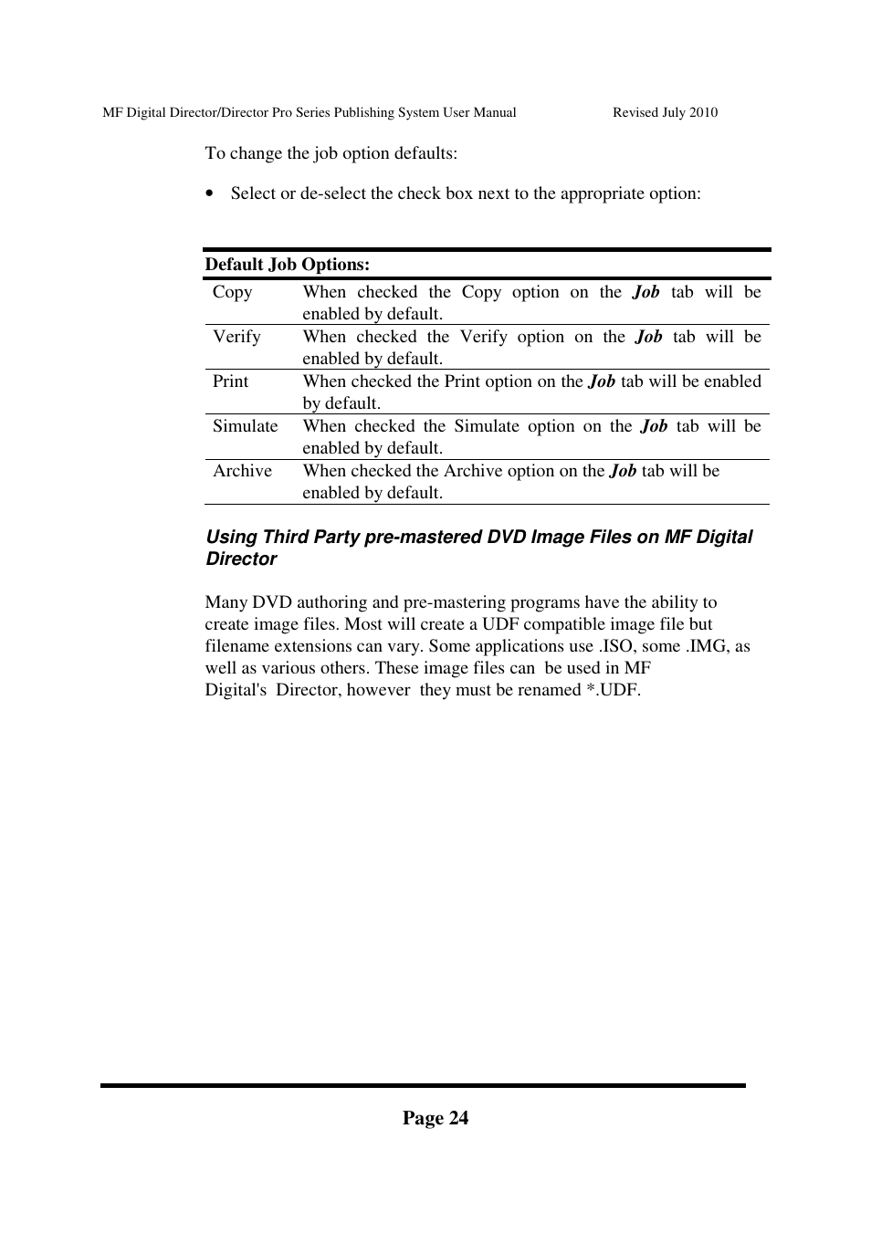 MF Digital DIRECTOR PRO Series User Manual | Page 24 / 69