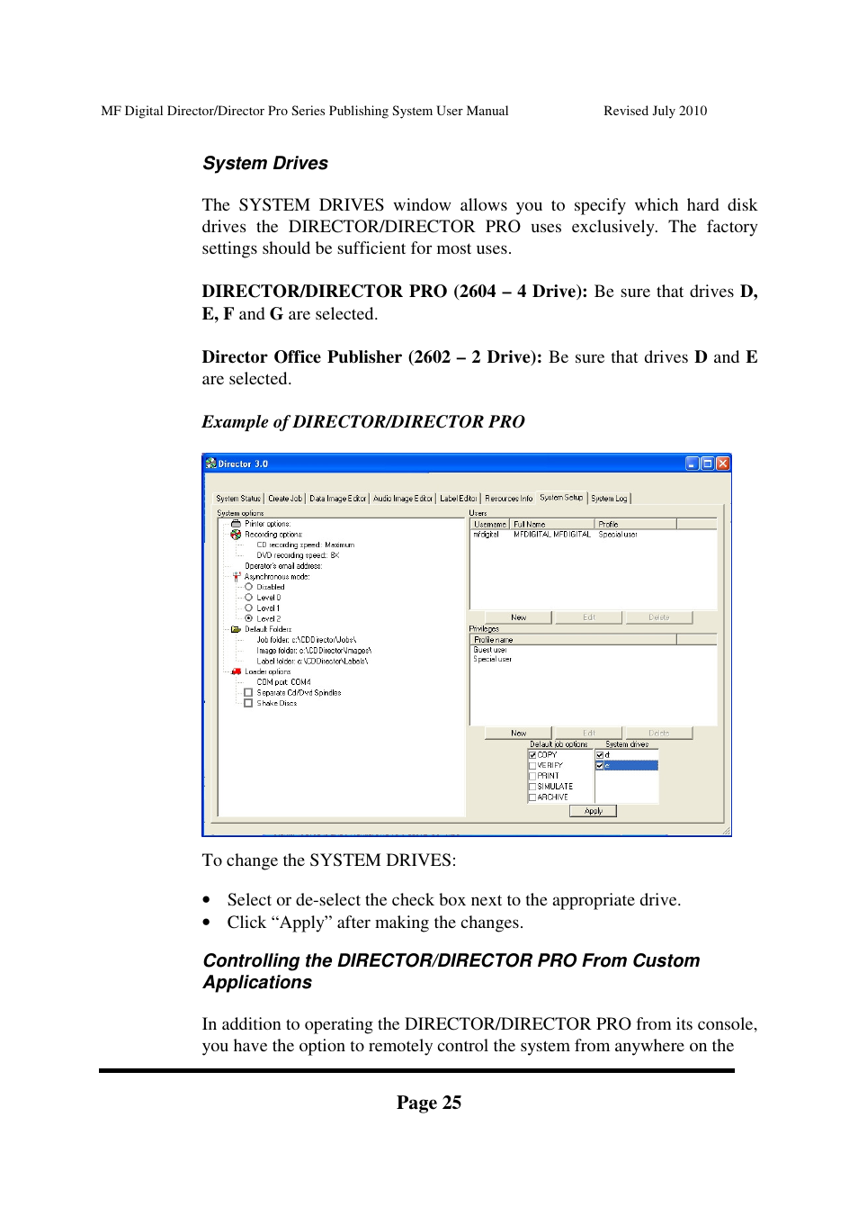 MF Digital DIRECTOR PRO Series User Manual | Page 25 / 69