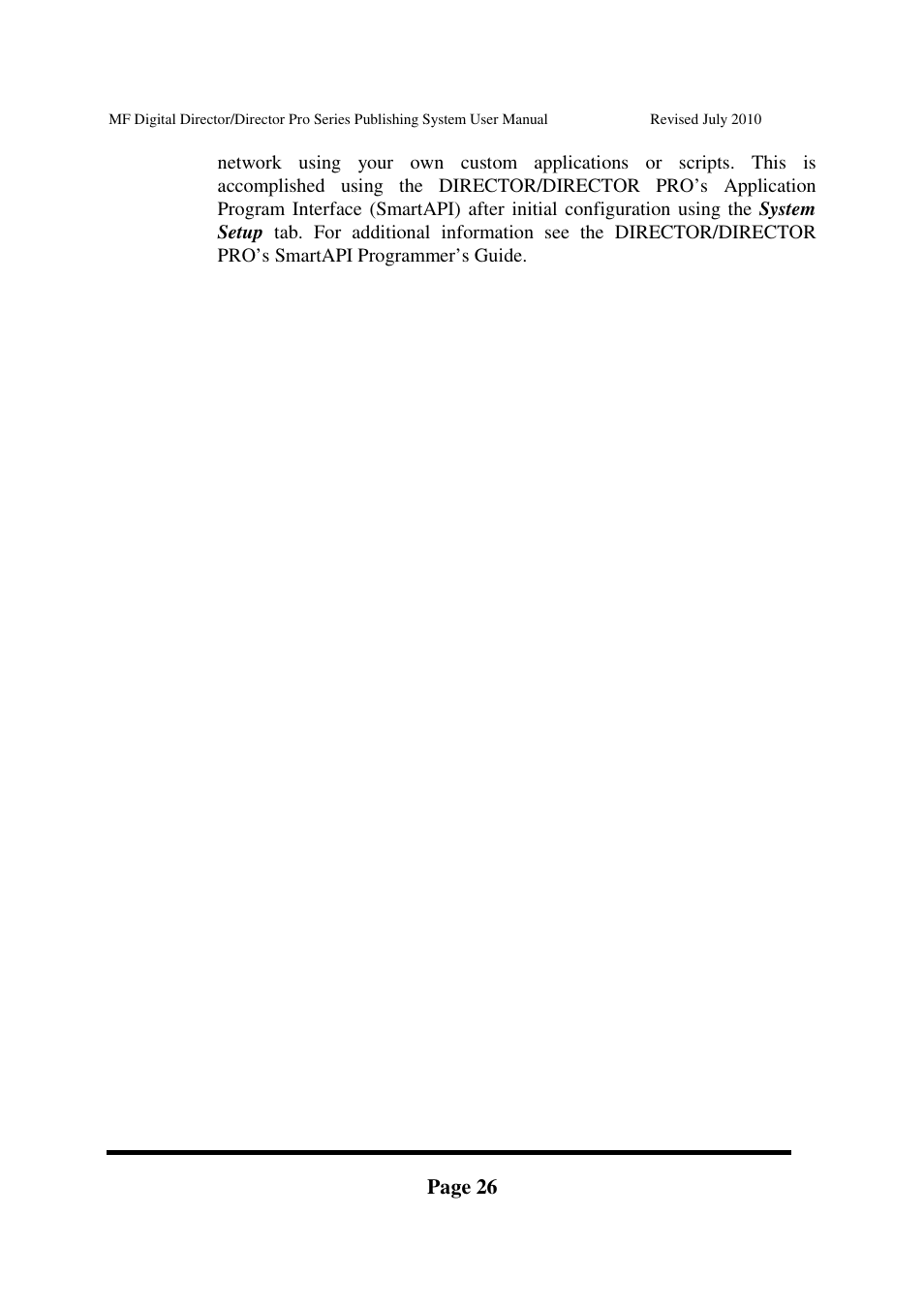 Page 26 | MF Digital DIRECTOR PRO Series User Manual | Page 26 / 69