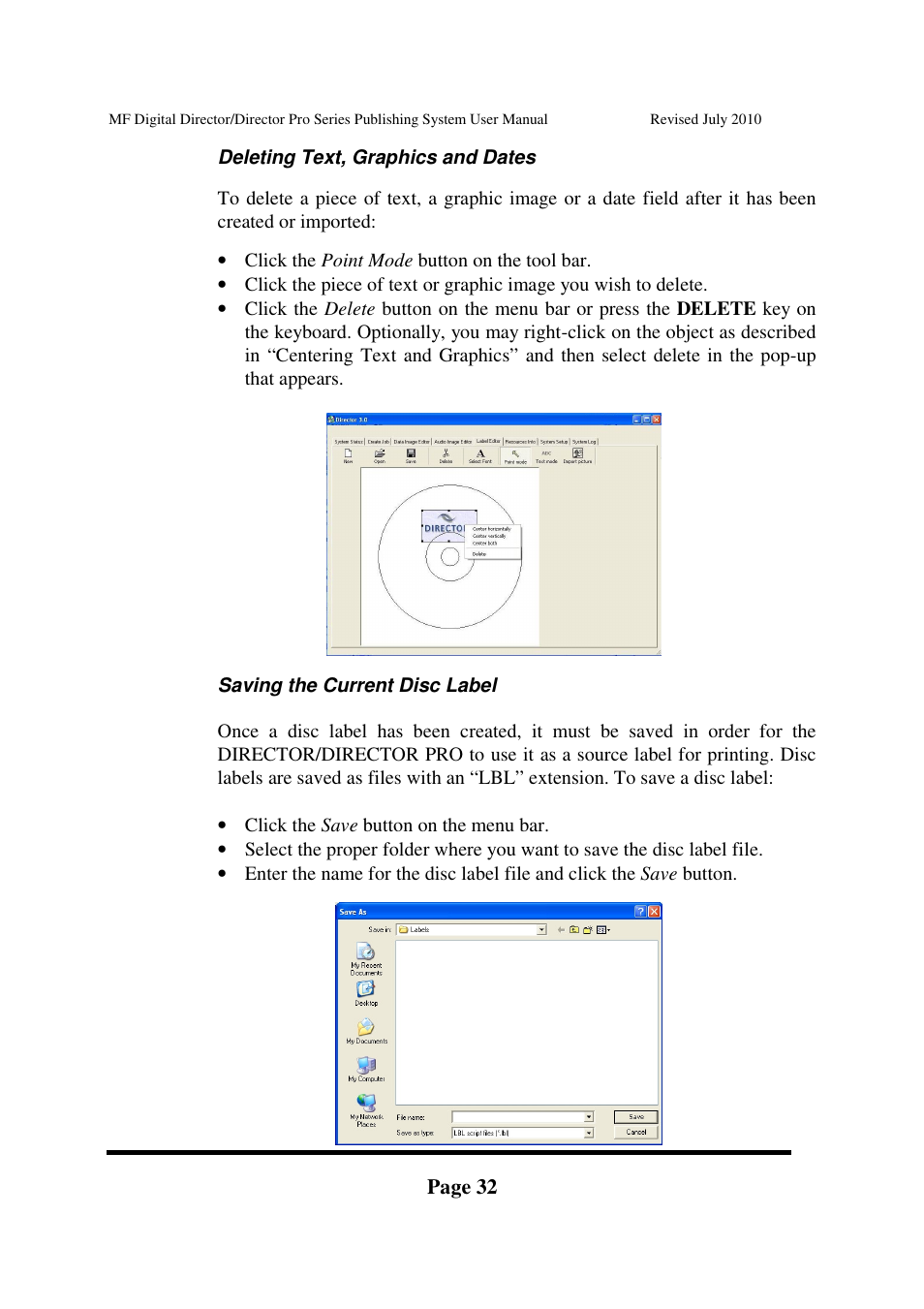 Page 32 | MF Digital DIRECTOR PRO Series User Manual | Page 32 / 69