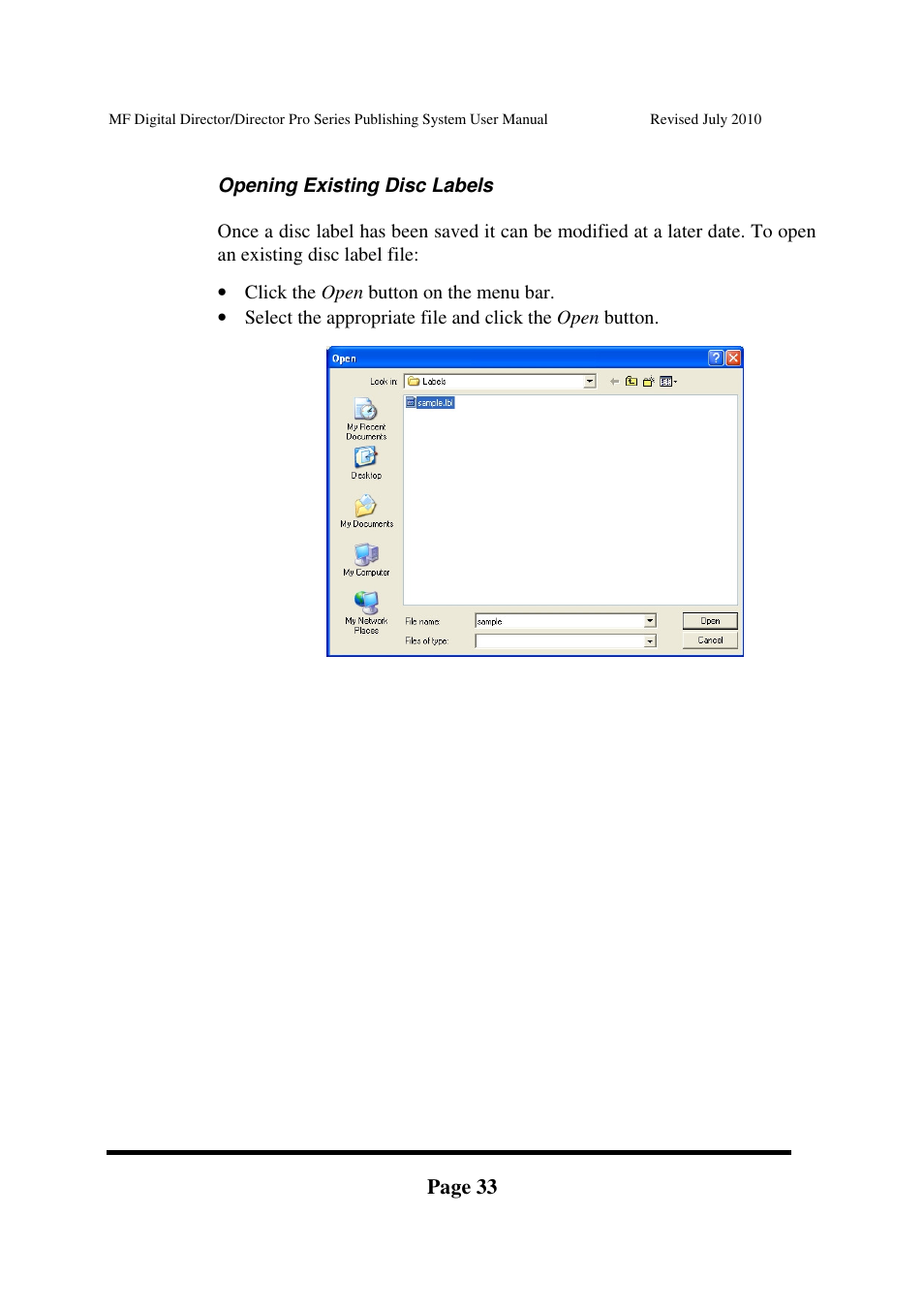 Page 33 | MF Digital DIRECTOR PRO Series User Manual | Page 33 / 69