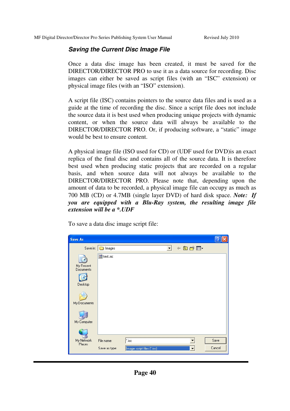 Page 40 | MF Digital DIRECTOR PRO Series User Manual | Page 40 / 69