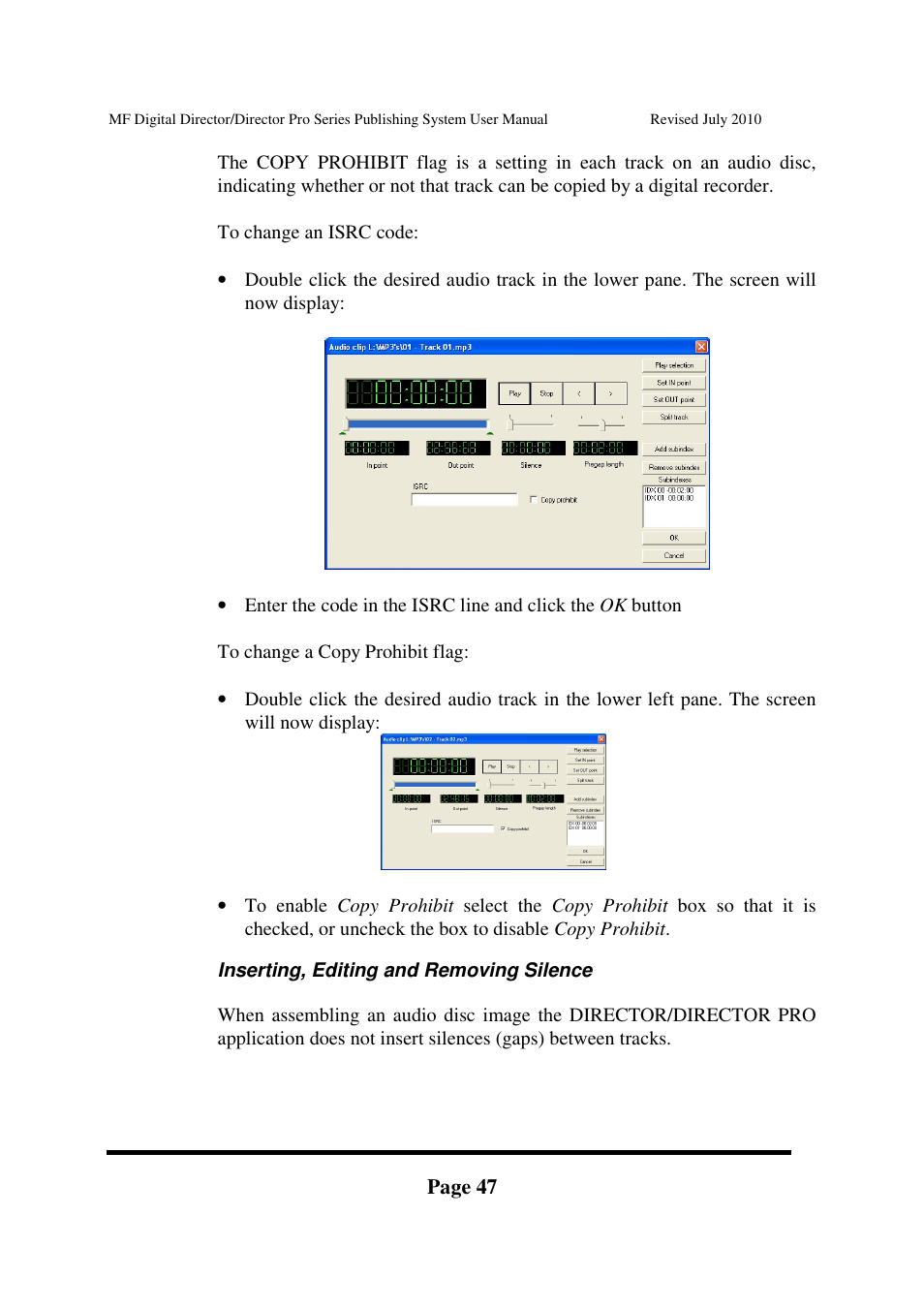 MF Digital DIRECTOR PRO Series User Manual | Page 47 / 69