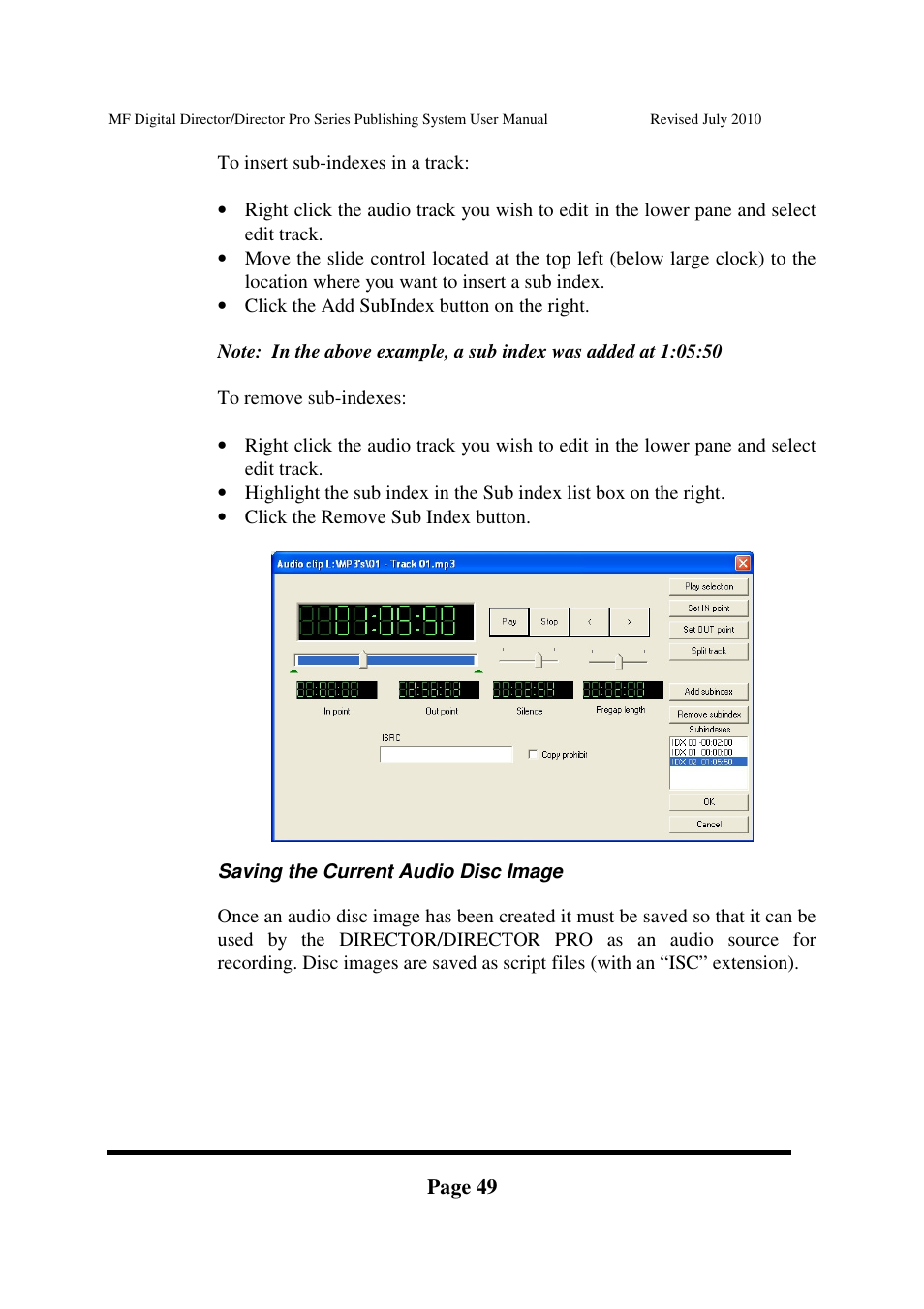 MF Digital DIRECTOR PRO Series User Manual | Page 49 / 69