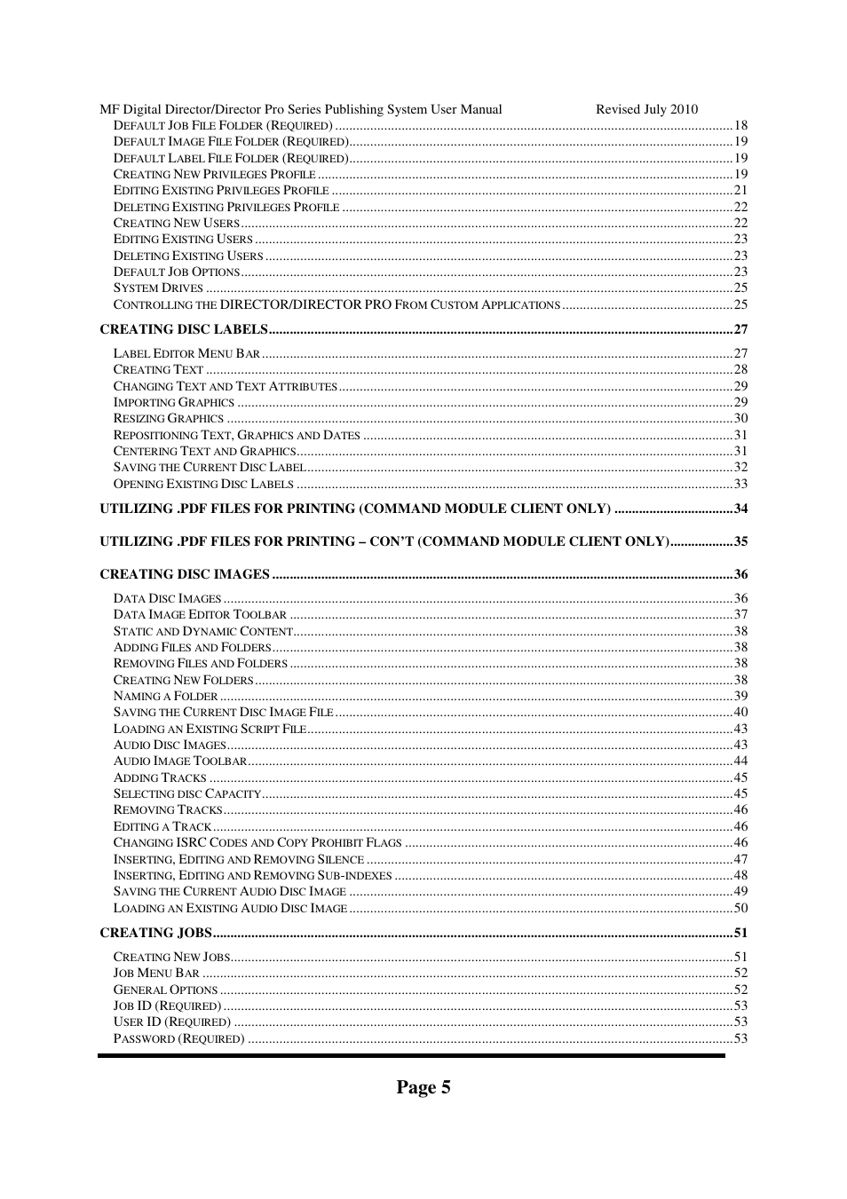 Page 5 | MF Digital DIRECTOR PRO Series User Manual | Page 5 / 69