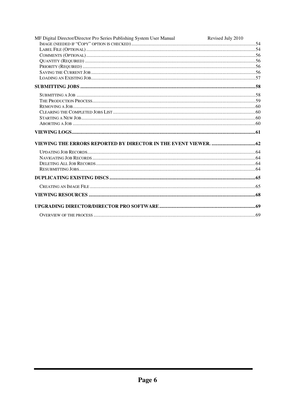 Page 6 | MF Digital DIRECTOR PRO Series User Manual | Page 6 / 69