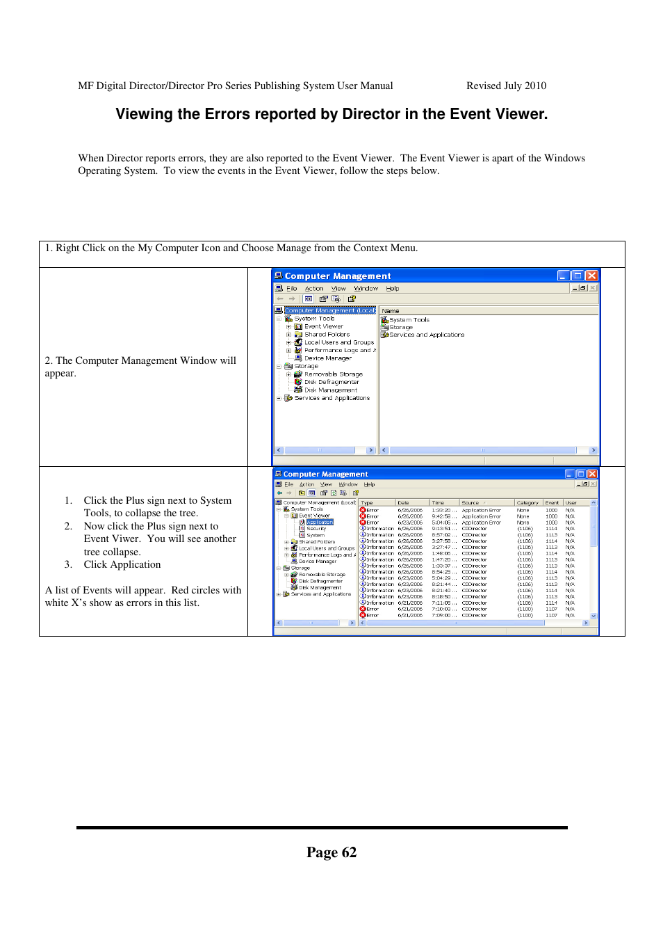 Page 62 | MF Digital DIRECTOR PRO Series User Manual | Page 62 / 69