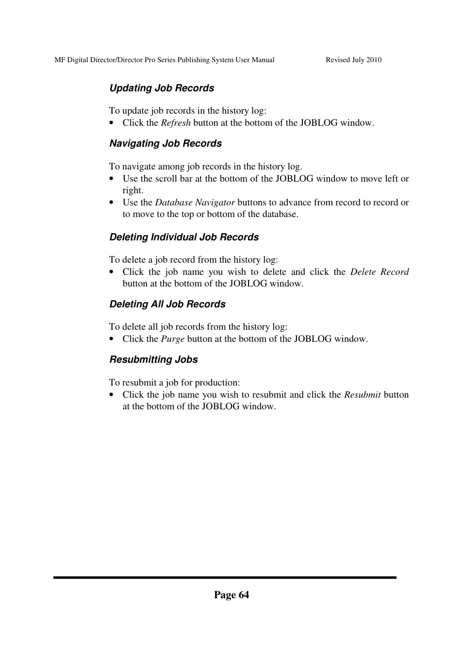 MF Digital DIRECTOR PRO Series User Manual | Page 64 / 69