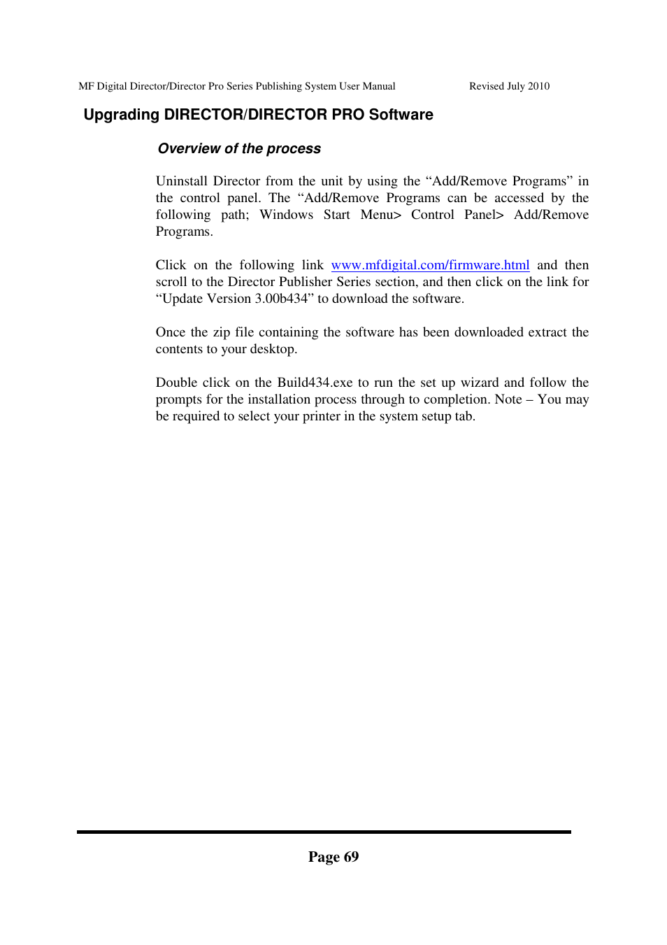 MF Digital DIRECTOR PRO Series User Manual | Page 69 / 69