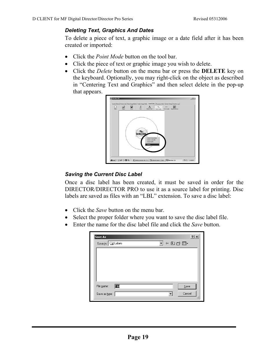 Page 19 | MF Digital DIRECTOR PRO Series D CLIENT User Manual | Page 19 / 32