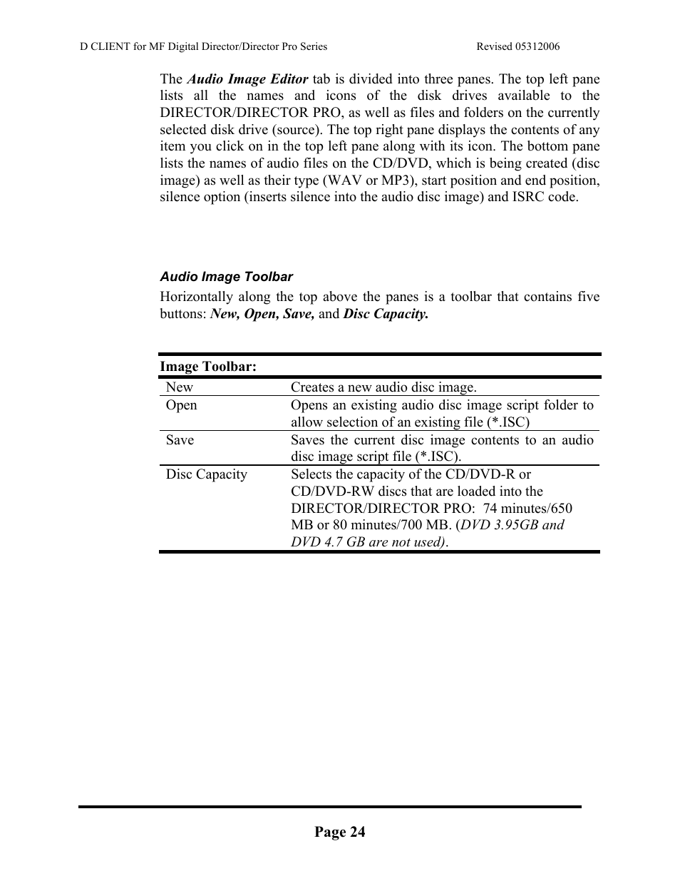 MF Digital DIRECTOR PRO Series D CLIENT User Manual | Page 24 / 32