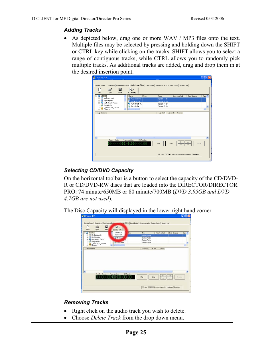 MF Digital DIRECTOR PRO Series D CLIENT User Manual | Page 25 / 32